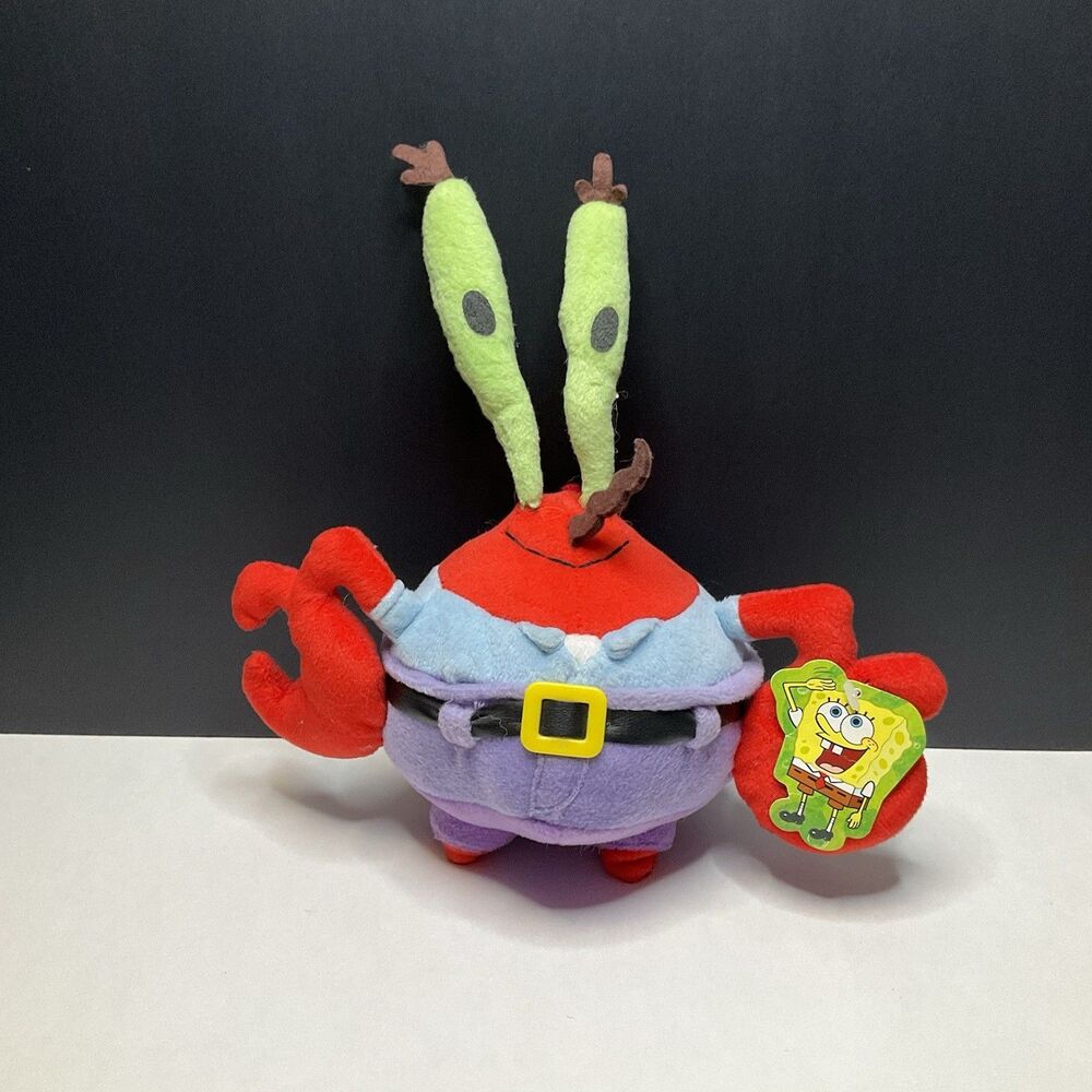 Vintage Nanco SpongeBob SquarePants Mr. Krabs Stuffed Toy Plush 10” Stuffie 2003